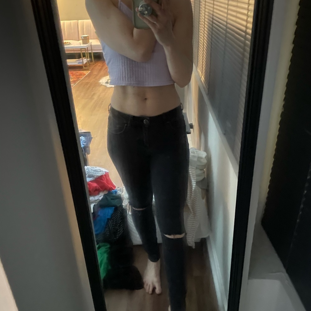 ASOS black ripped jeans